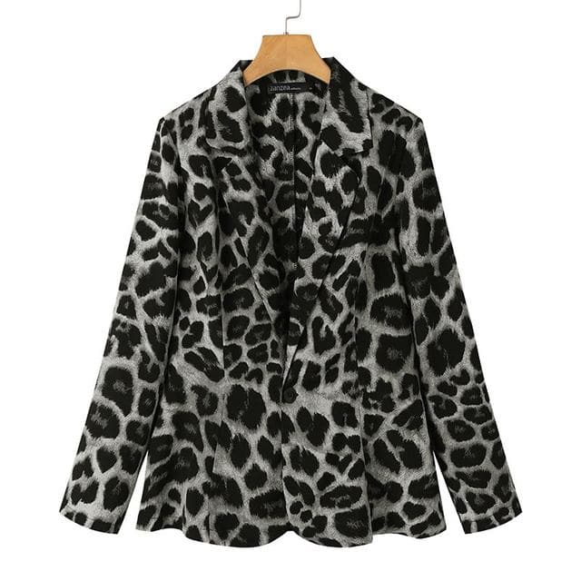 Fashion Leopard Lapel Coats