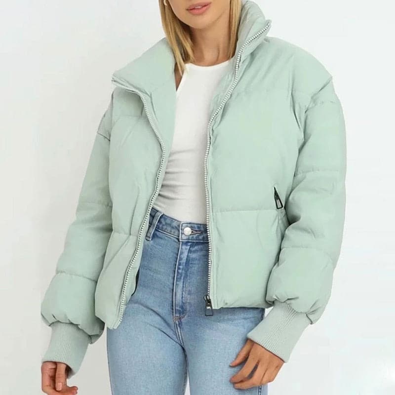 Women's Vintage Green Casual Pockets Coat