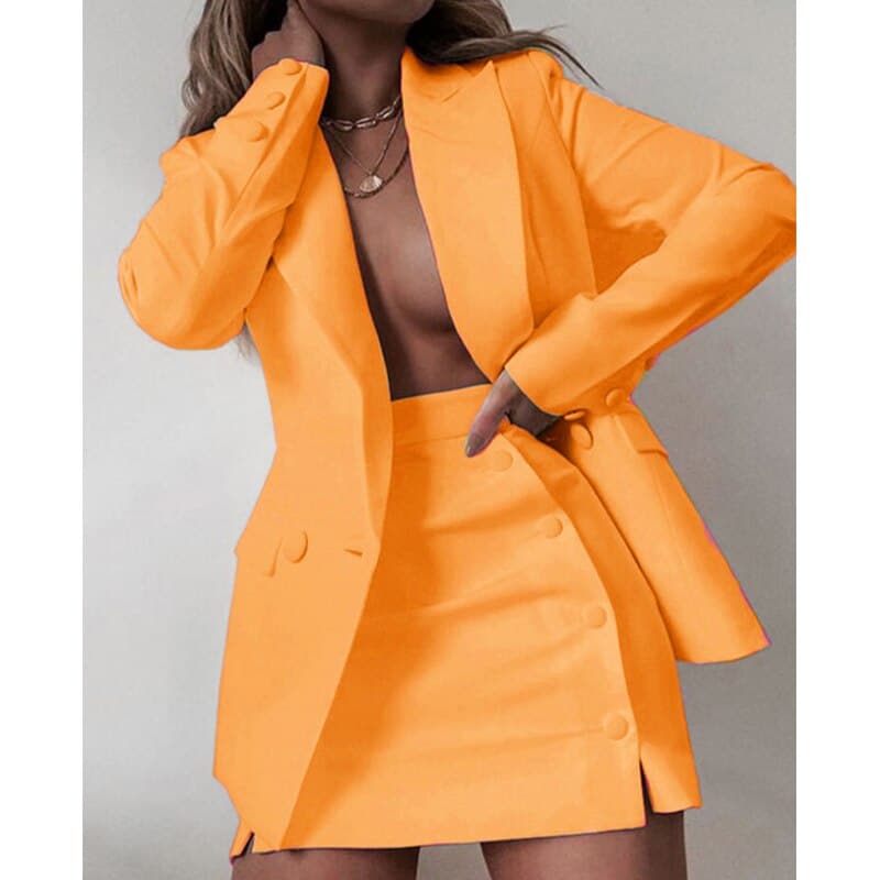 Fashion Streetwear Candy Colour Coat + Shorts Set