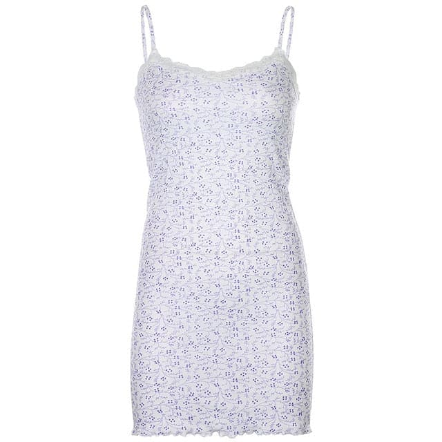 Summer Floral Print Flare Long Sleeve Mini Dress