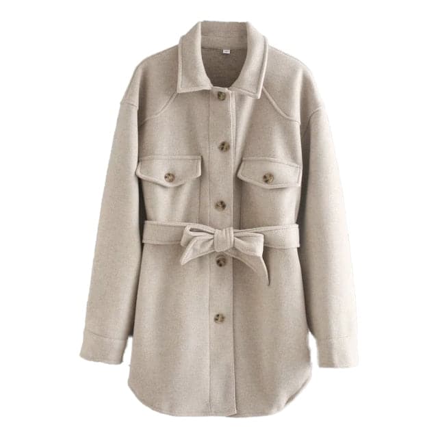 Long Sleeves Belted Warm Thicken Casual Coats