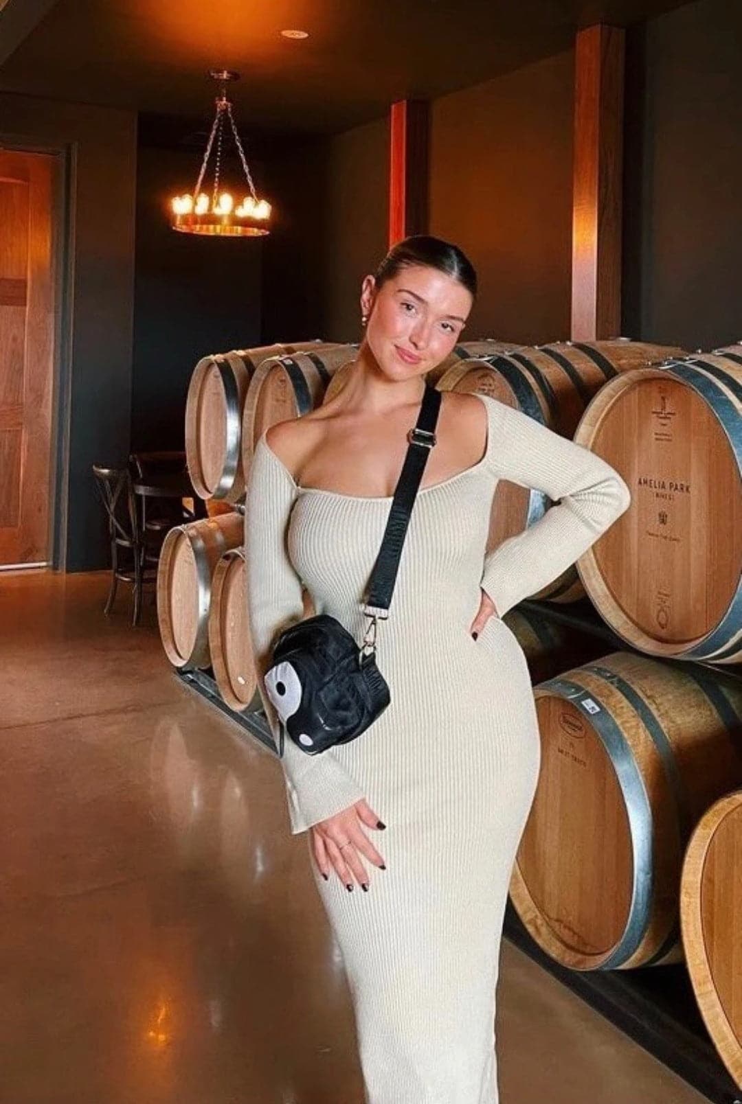 Square Neck Long Sleeve Soft Sweater Dress