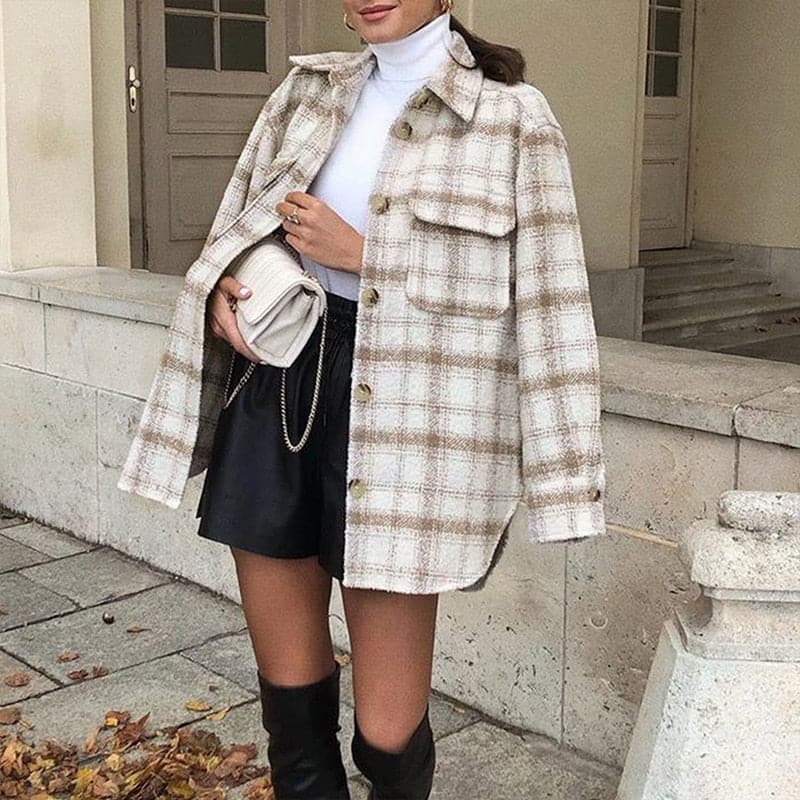 Soft Tweed Fashion Elegant Coats