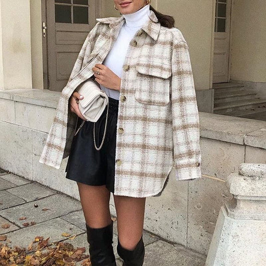 Soft Tweed Fashion Elegant Coats