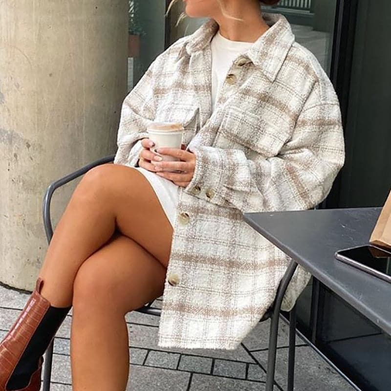 Soft Tweed Fashion Elegant Coats