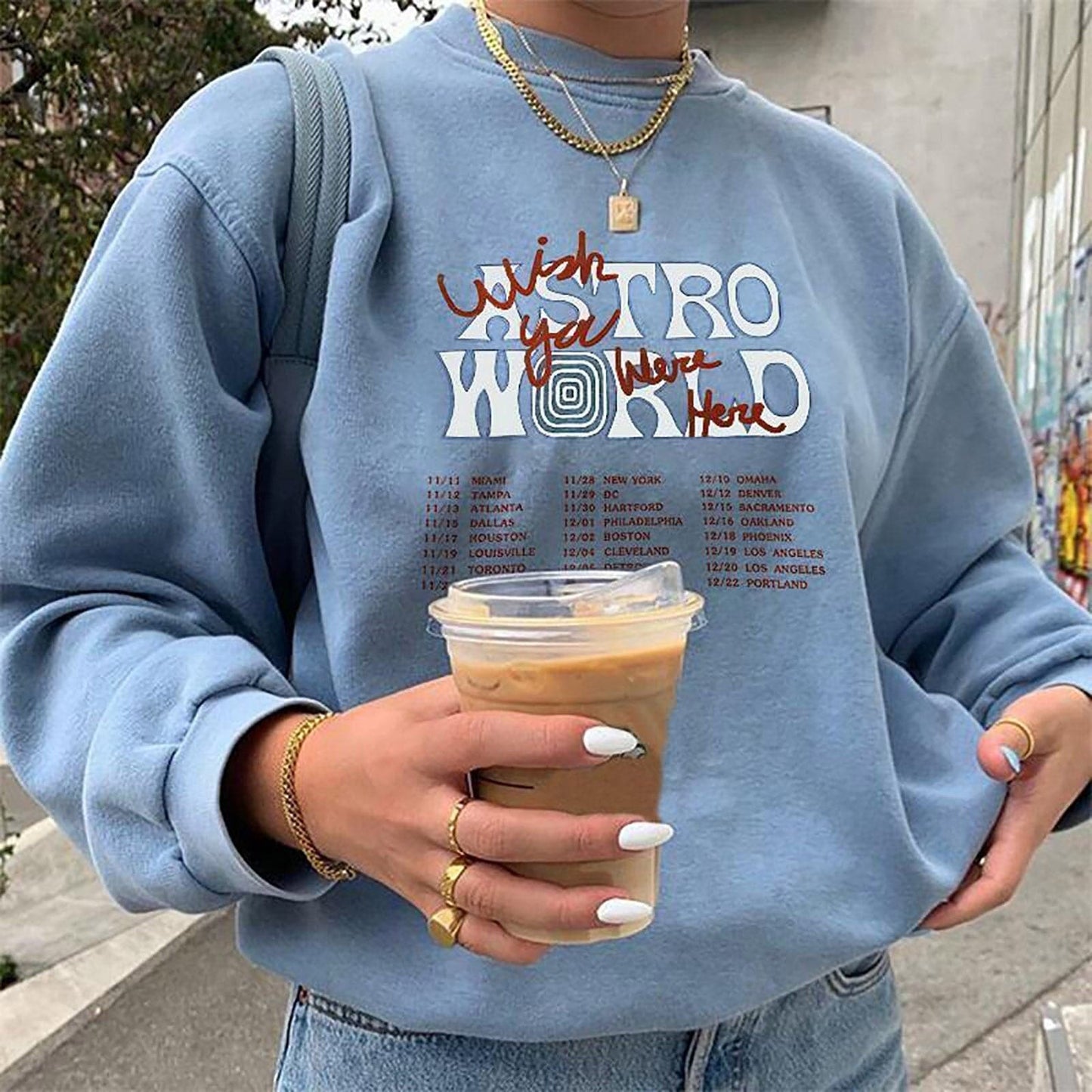 Thick Warm Sweatshirt Print Blue Sweatshirts Oversize Long Sleeve O Neck Loose Pullovers Female Tops