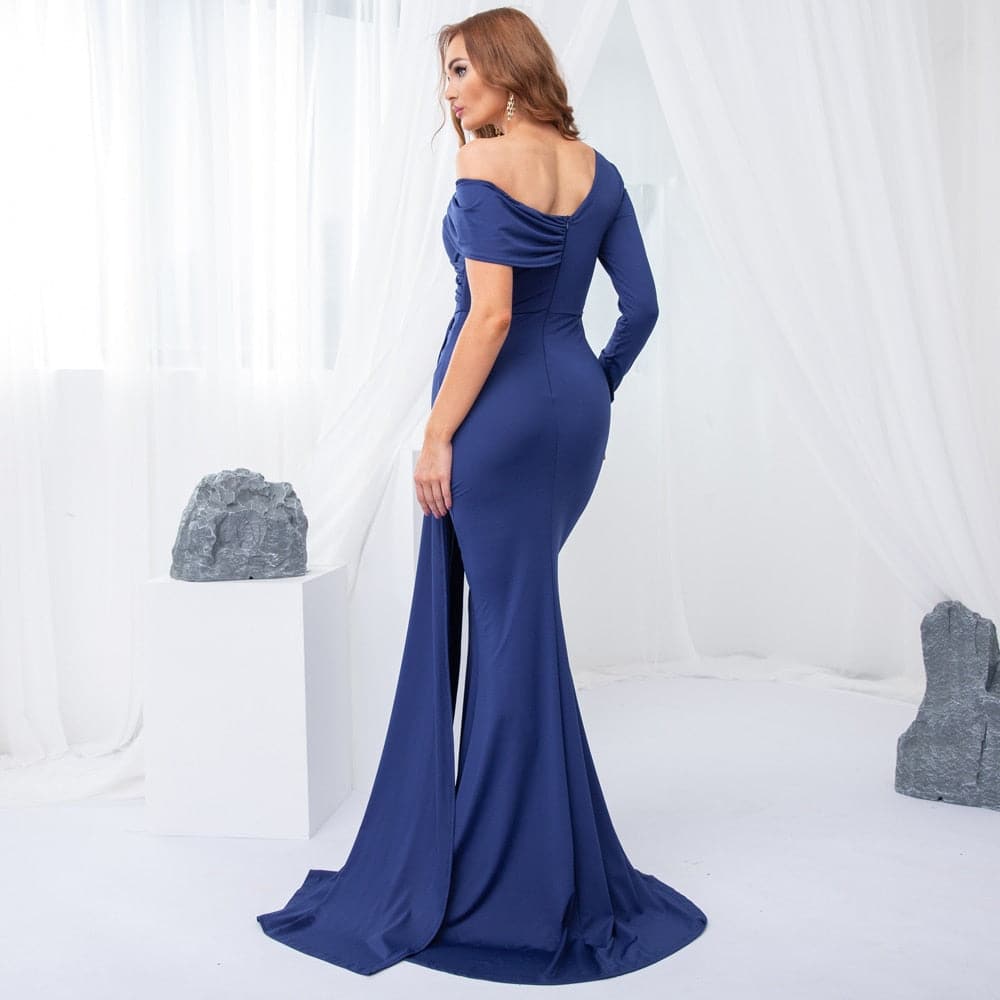 White One Sleeve Off Shoulder Party Dress