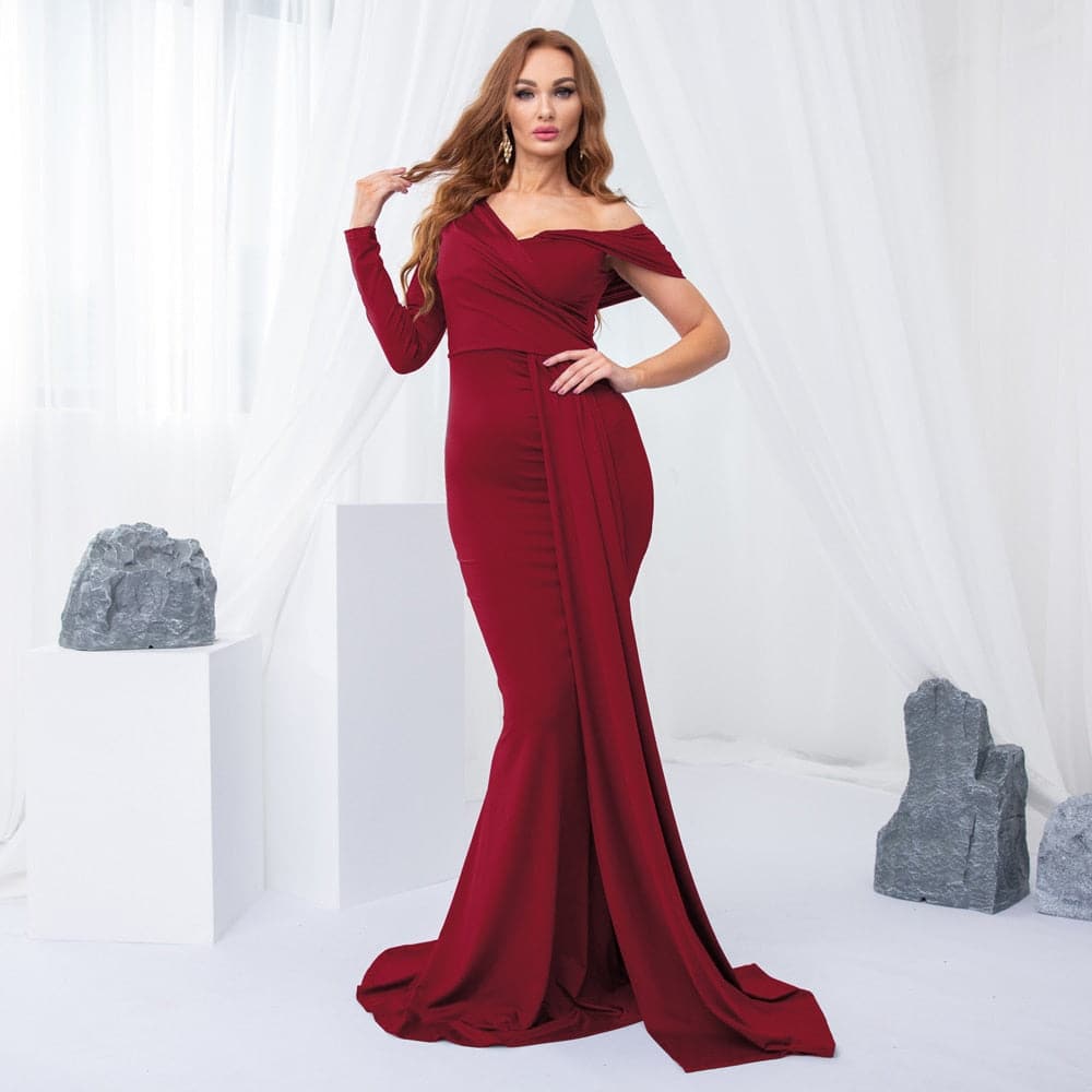 White One Sleeve Off Shoulder Party Dress