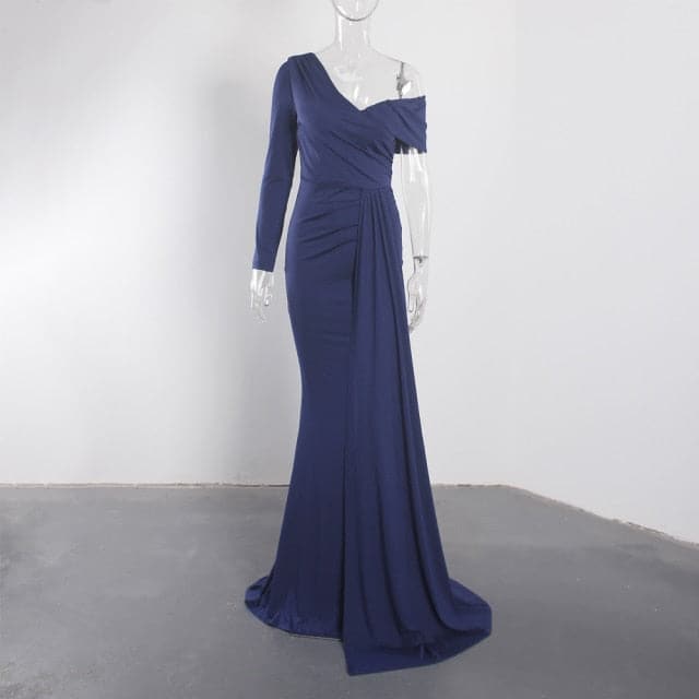 White One Sleeve Off Shoulder Party Dress