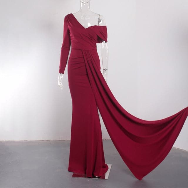 White One Sleeve Off Shoulder Party Dress