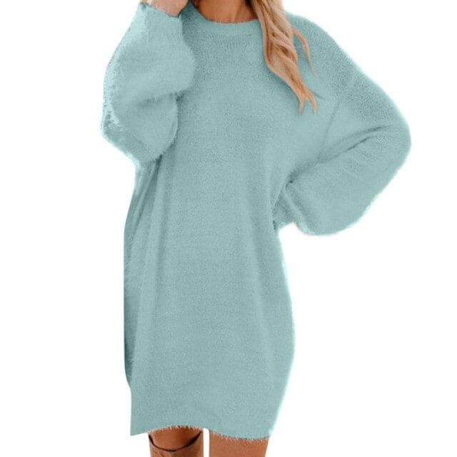 Casual Knit Turtleneck  Sweater Dresses