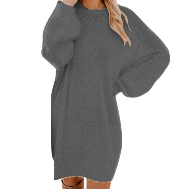 Casual Knit Turtleneck  Sweater Dresses