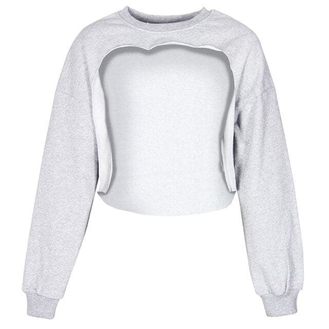 Irregular Cut Out Streetwear New O-neck Hoodies