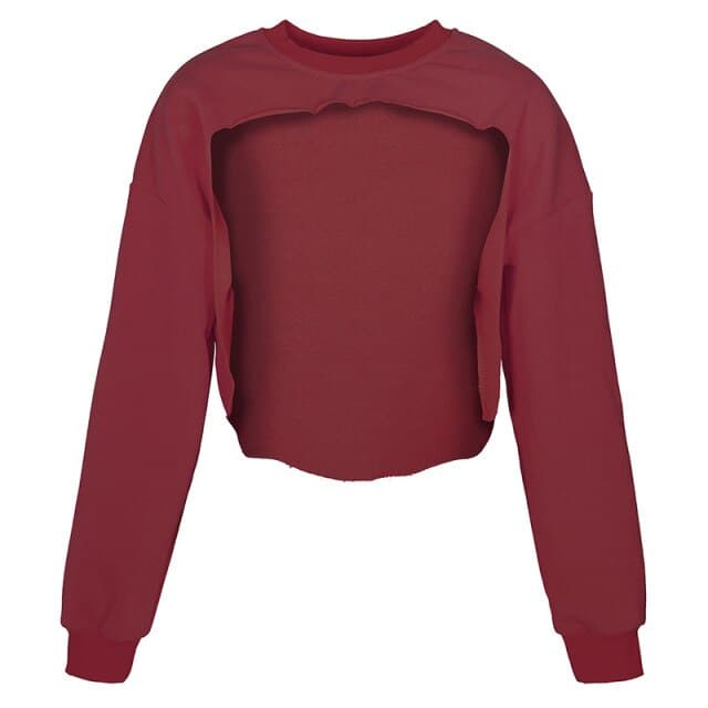 Irregular Cut Out Streetwear New O-neck Hoodies