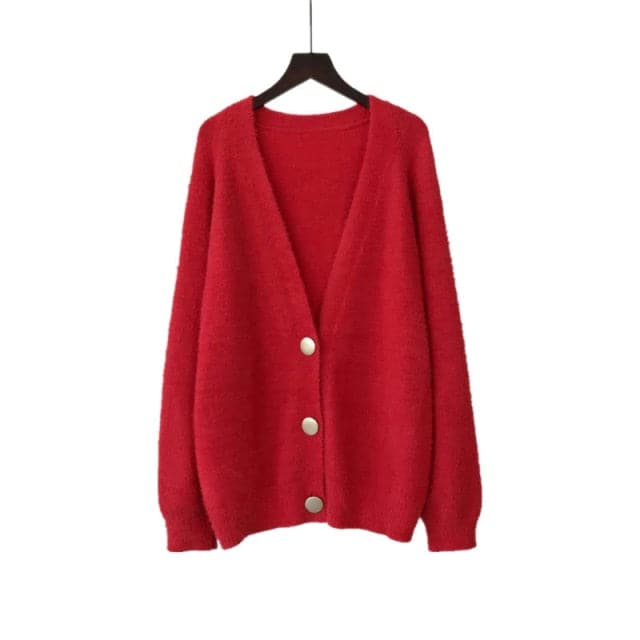 V Neck Oversized Cardigan Sweaters