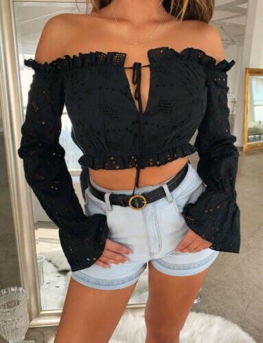 Womens Long Sleeve  V Neck T-Shirt