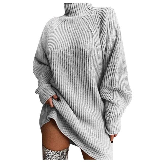 Fashion Long Sleeve Knitted Mini Dresses