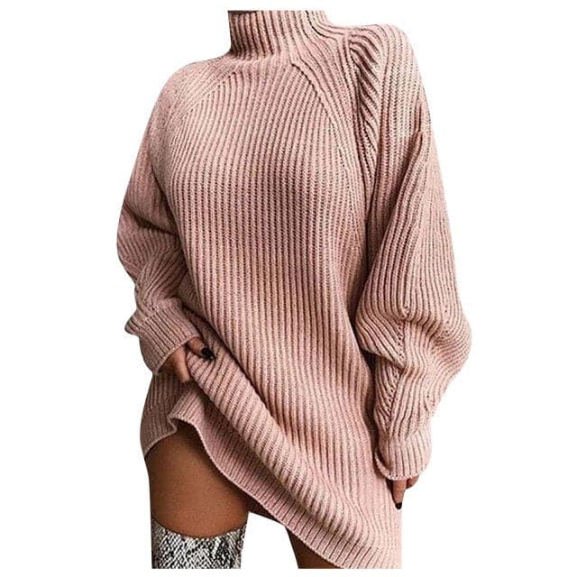 Fashion Long Sleeve Knitted Mini Dresses