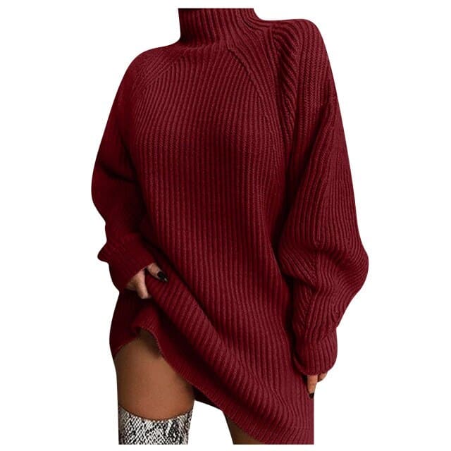Fashion Long Sleeve Knitted Mini Dresses