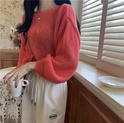 Knitted Sweaters Woman Colorblock Pull Femme Long Sleeve Crop Top Sweater Winter Clothes Korean Fashion