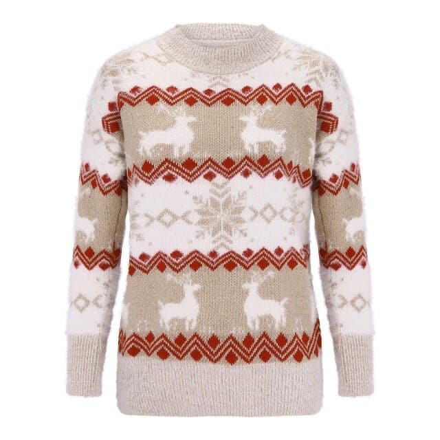 Christmas Sweater Harajuku Knitted Streetwear Cute Little Penguin Cartoon Pullover O-Neck Oversize Casual Ladies Sweaters