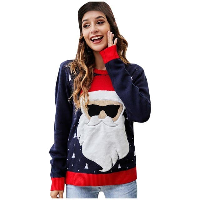 Christmas Sweater Harajuku Knitted Streetwear Cute Little Penguin Cartoon Pullover O-Neck Oversize Casual Ladies Sweaters