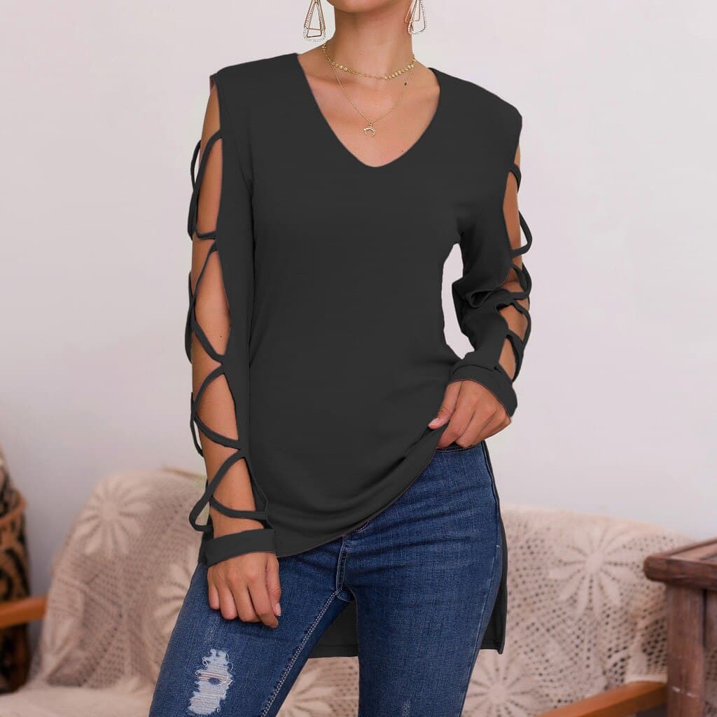 Long Sleeve Shirt Top Ladies Casual V Neck Blouse Femme Blouses Womens Tops And Blouses Plus Size