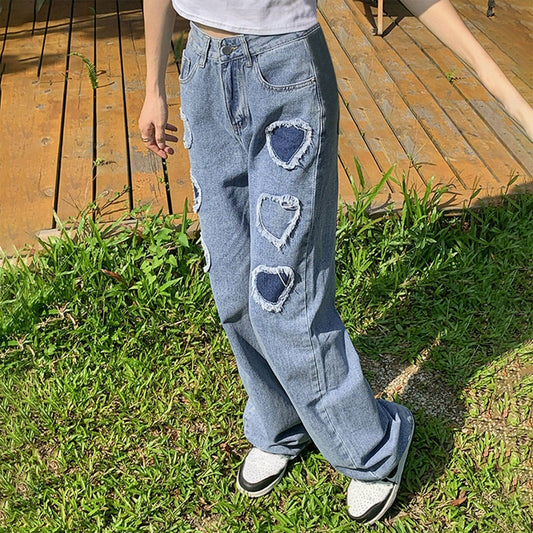 Y2K High Waisted Zip Straight Denim Pants Pure Color Vintage Oversized Pants With Pockets