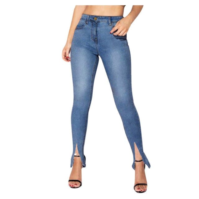 High Waist Slim Band Denim Pants