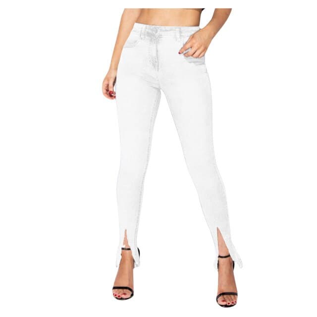 High Waist Slim Band Denim Pants