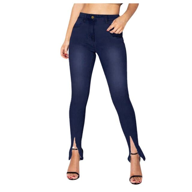 High Waist Slim Band Denim Pants