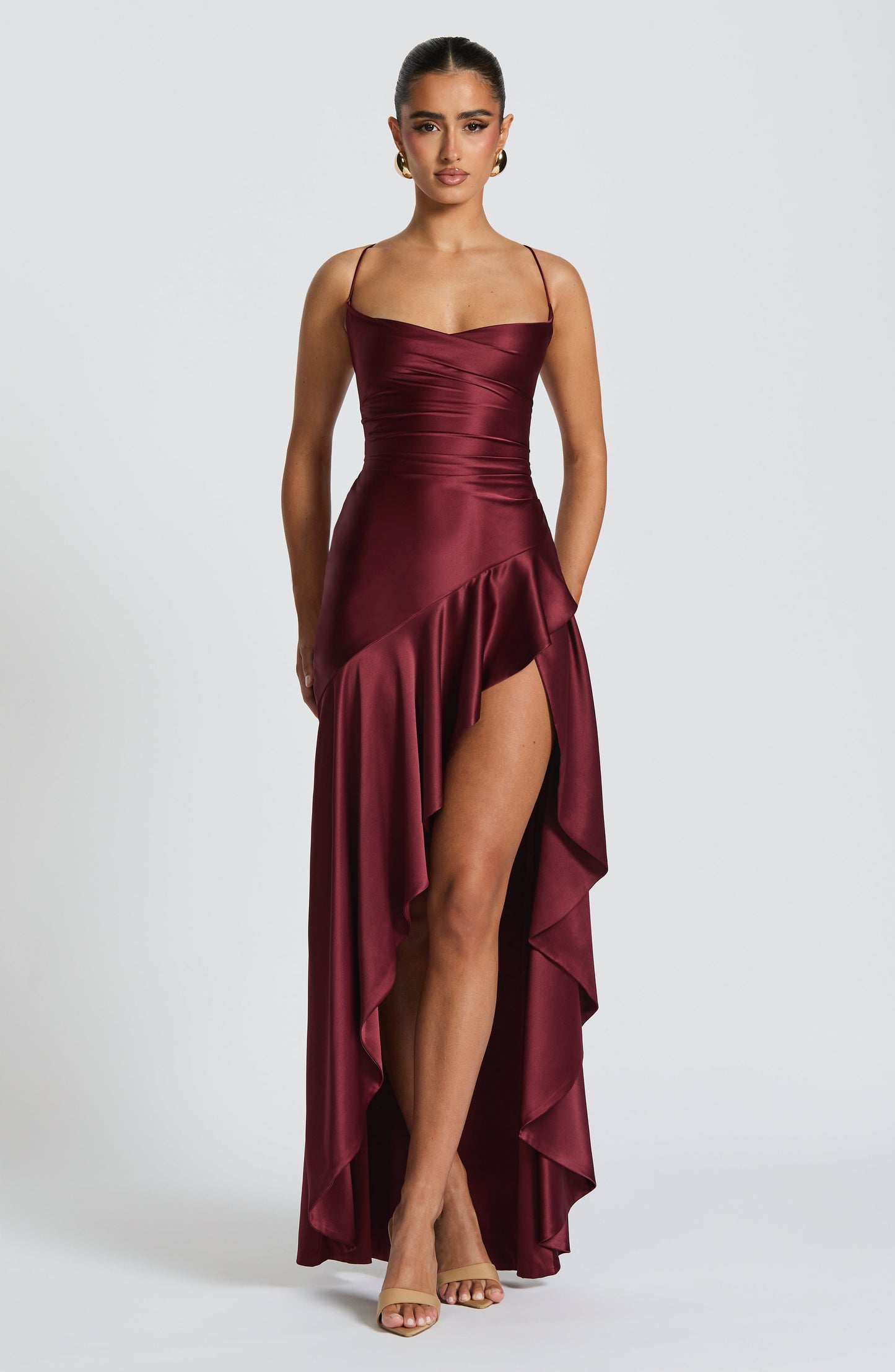 Editta Maxi Dress - Cherry Lacquer