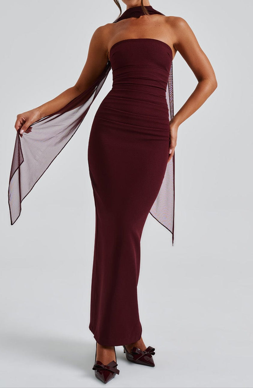 Manuela Maxi Dress - Cherry Lacquer