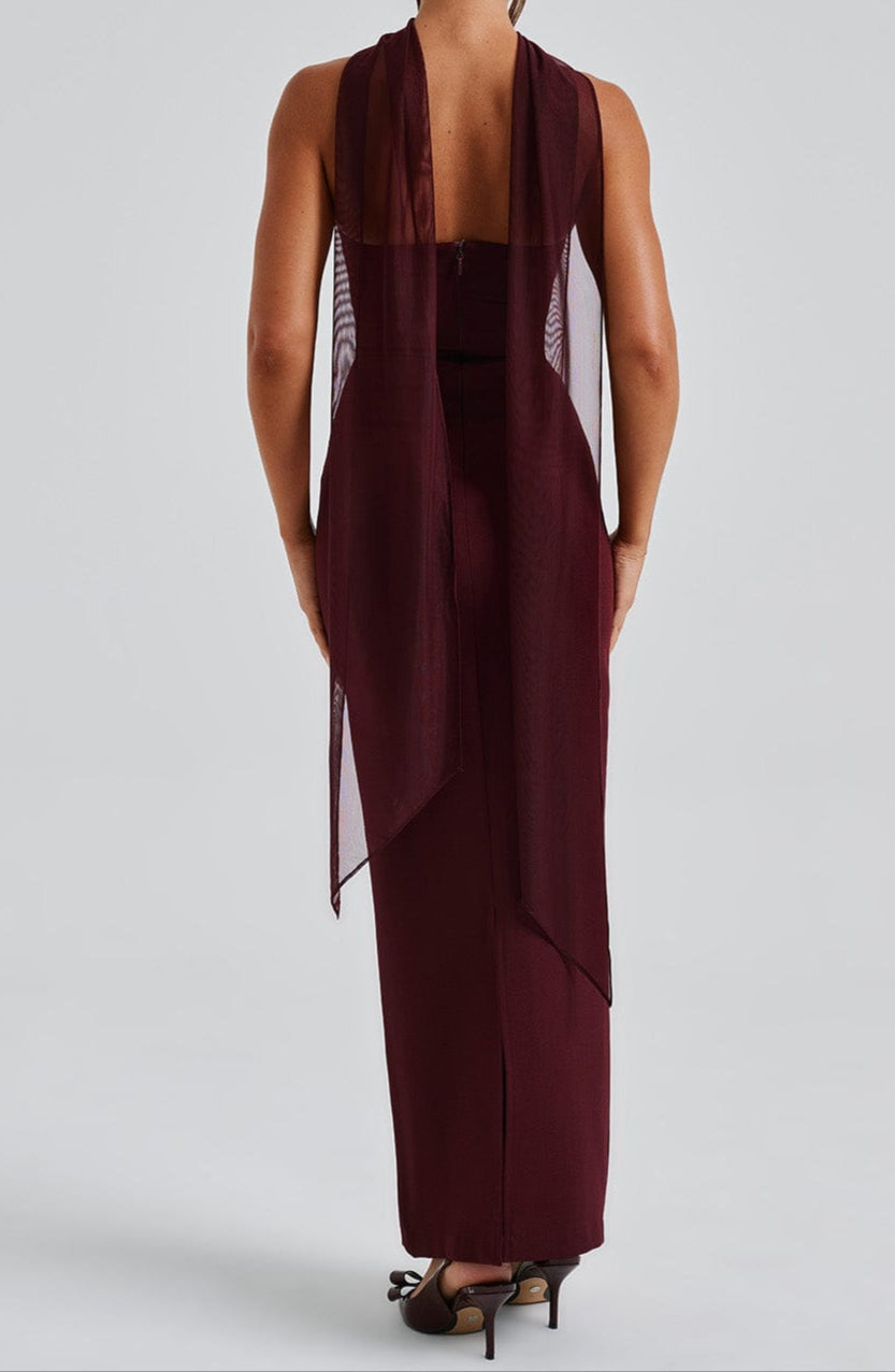 Manuela Maxi Dress - Cherry Lacquer