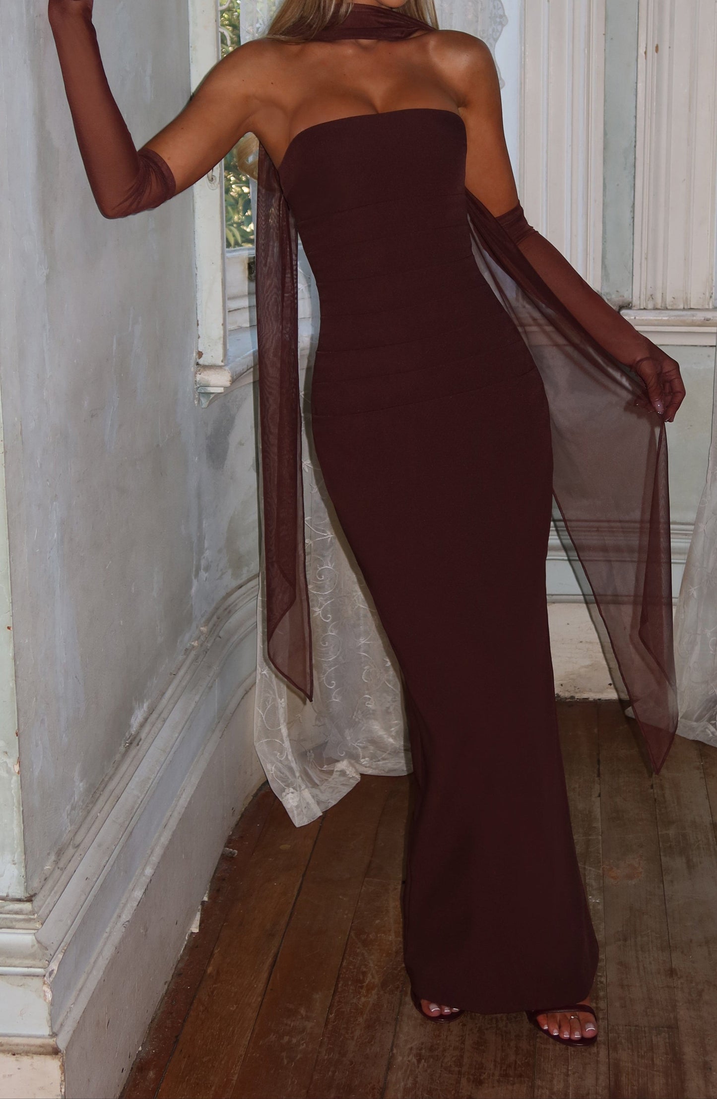 Mafalda Maxi Dress - Plum Brown