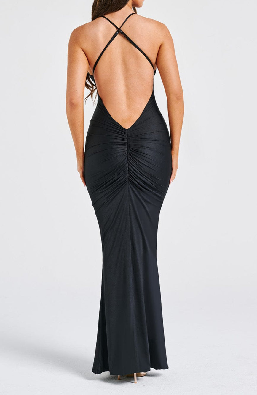 Alma Maxi Dress-Black